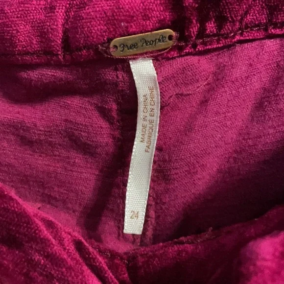 Free People Stretch Velour Crushed Velvet Crop Flare Pants Size 24 - Picture 9 of 9
